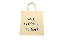 Leestas - Wie leest is te gek / Wie dit leest is gek.