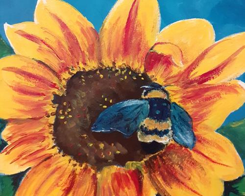 Expositie zonnebloemen