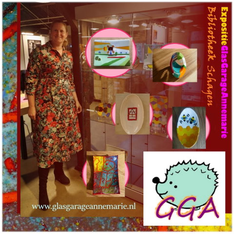 Expositie glaswerk van Annemarie Jong