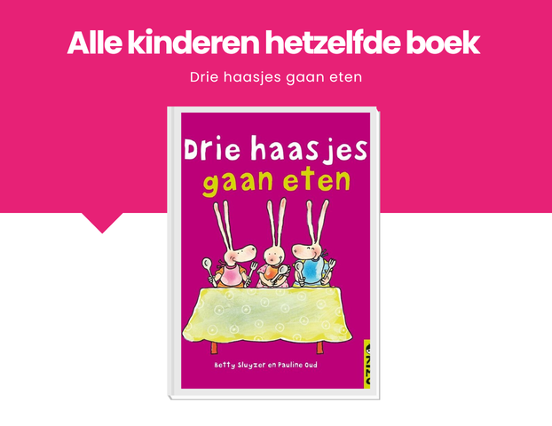Drie haasjes gaan eten