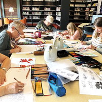 Tekenles in de bibliotheek
