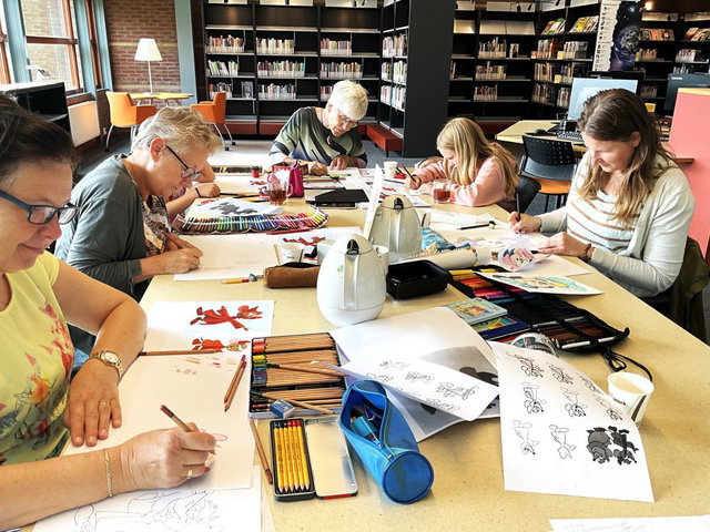 Tekenles in de bibliotheek