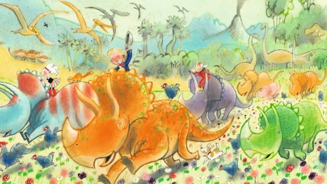 Triceratops in OPEN - Boer Boris en de dino