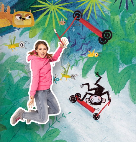 Kleine Aap tussen de boeken met Charlotte (2+)