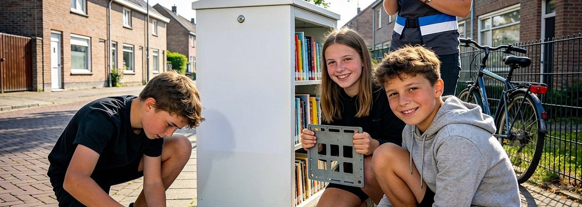Stoepkrijt spuiten met de Bibliotheek