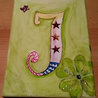 Schilderij met je initiaal op canvasdoek
