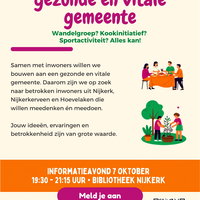 Informatieavond: Van inwoners, voor inwoners: denk mee over een gezonde gemeente