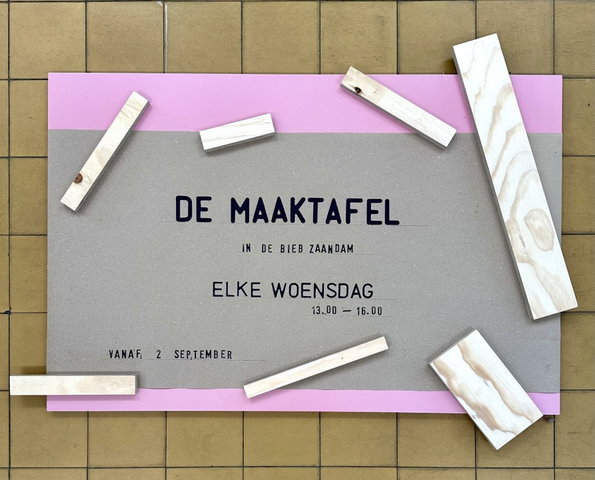 Maaktafel in De Bieb