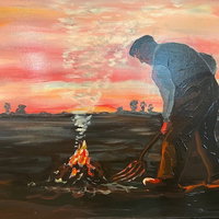 Expositie Ton Trompert met rondleiding in bibliotheek Sleen
