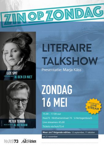 Online literaire talkshow: Zin op Zondag met Lize Spit en Peter Terrin