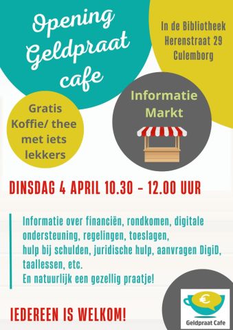 Opening Geldpraat Café met informatiemarkt