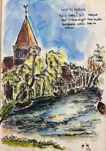 Urban Sketching (buiten tekenen) in Park Zegersloot