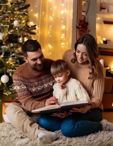 Voorlezen onder de kerstboom