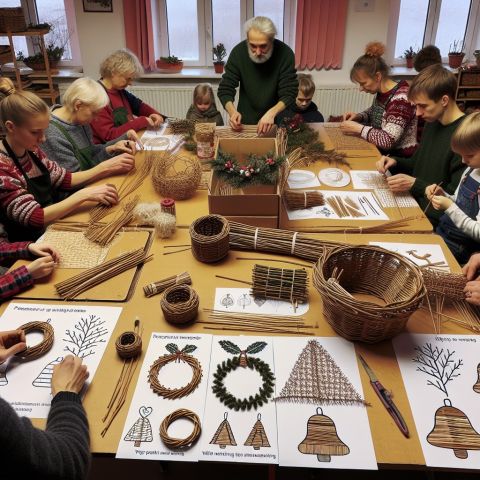 Wilgentenen vlechten met kerstthema