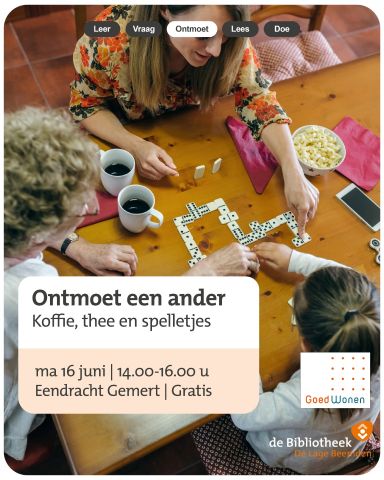 Kom jij ook gezellig naar de ‘Ontmoet een ander’-middag?