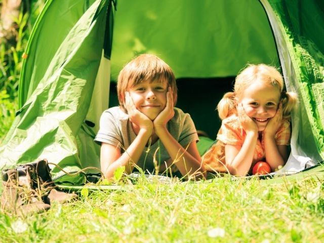 Op de mini-camping