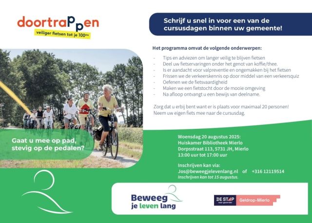 Doortrappen, veiliger fietsen tot je 100e