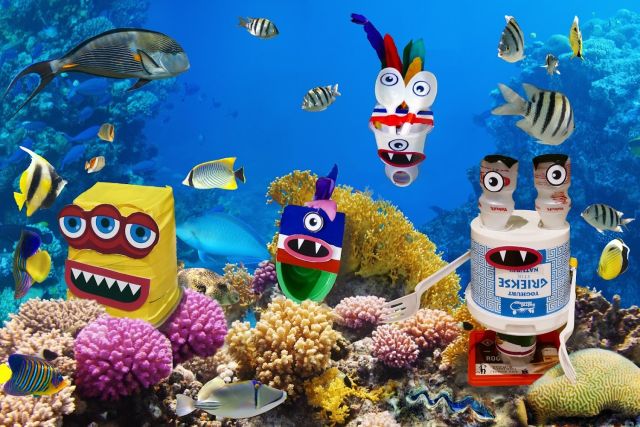 Maak je eigen zeemonster van afvalmateriaal