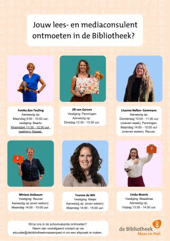 Ontmoet jouw lees- en mediaconsulent in de Bibliotheek