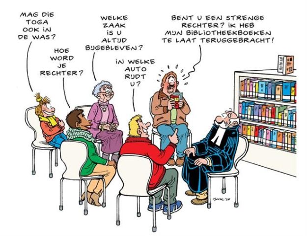 Ontmoet de rechter in de bibliotheek