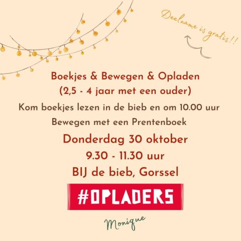 #Opladers: Boekjes & bewegen 30-10-2025 09:30