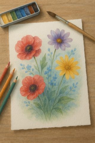 Bloemen tekenen met aquarelpotloden | Cultuurcoach Oudewater
