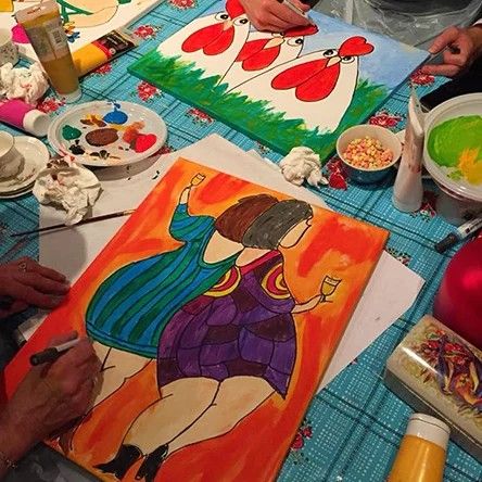 Vrolijke schilderworkshop