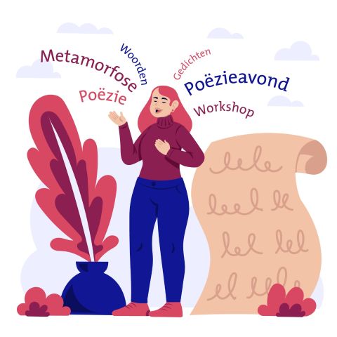 Poëzieavond tussen de boeken