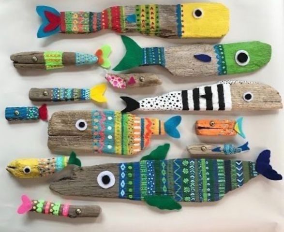 Maak je eigen unieke vis van drijfhout