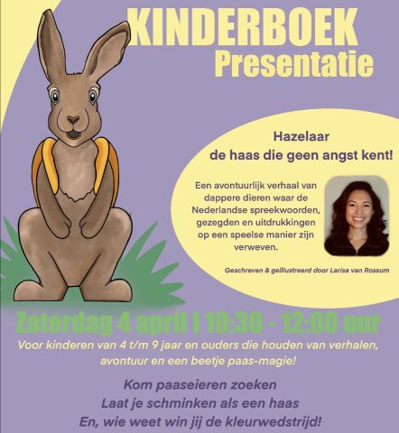 Kinderboekpresentatie: Hazelaar, de haas die geen angst kent (4 t/m 9 jaar)