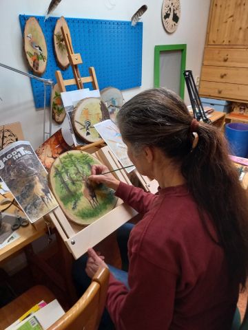 Mini expositie: Natuur schilderen op hout