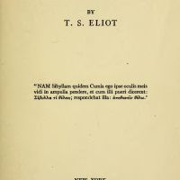 Zin in Zondag: 100 jaar The Waste Land (T.S. Eliot)