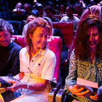 Frontaal in de bieb met Clarice Gargard, Martin Rombouts en Maarten van der Graaff