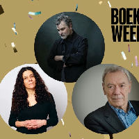 Groot Enschedees Boekenfestijn: Bert Natter, Tomas Lieske, Carolina Trujillo en Jeroen van Kan