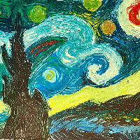 Creative workshop 'Starry Textures: Fork Painting Inspired by Van Gogh'