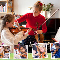 Viool spelen met kinderen