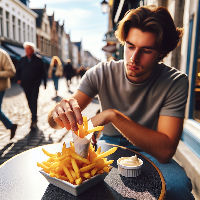 frietjes eten