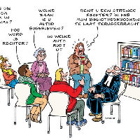 Ontmoet de rechter in de bibliotheek