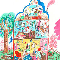 Teken jezelf in het huis van Roozeboos! (4+)